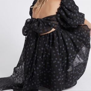 Aje La Piscine Silk Polka Dress with Bow Back